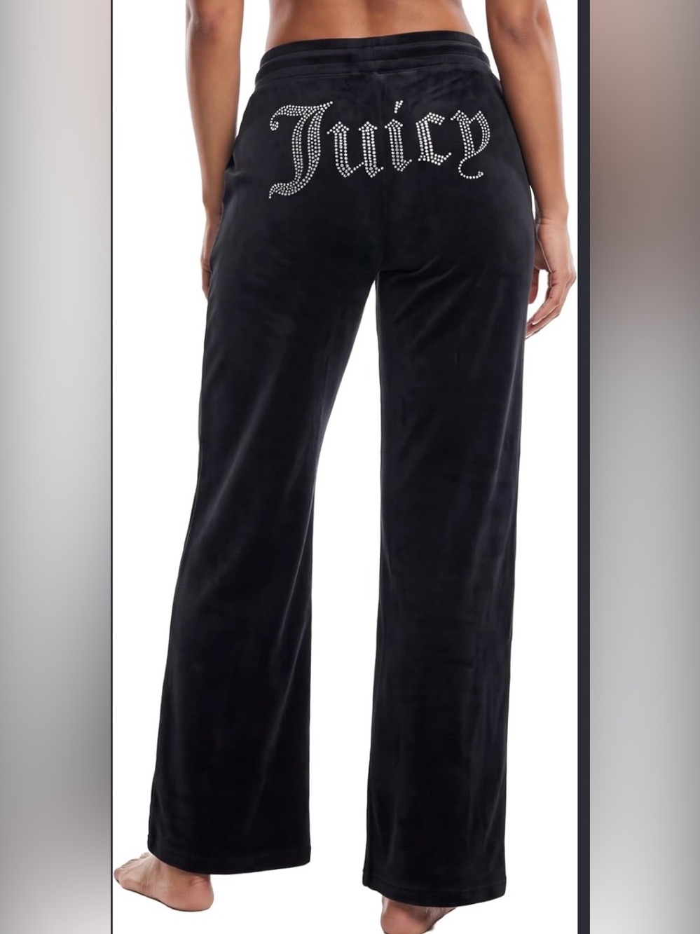 Juicy Couture Black Label Velour Rhinestone Logo Track Pants Track Pants size s